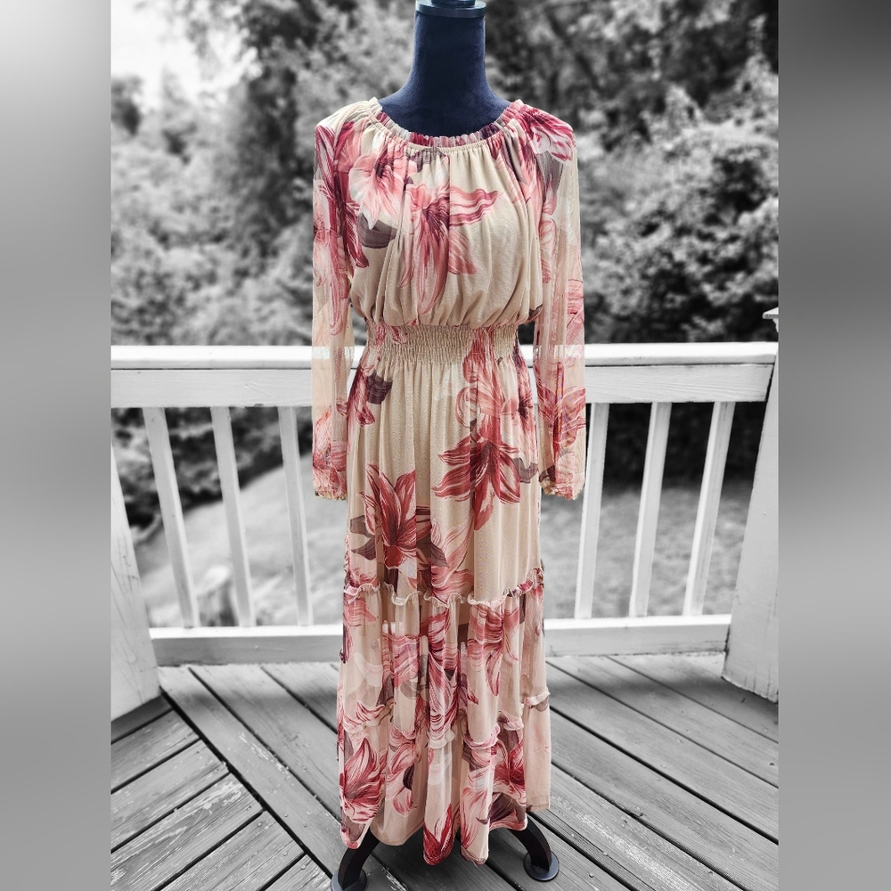 Kate And Lily Mesh Floral Maxi Dress